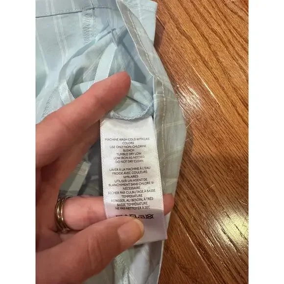 NWT Urban Outfitters Blue White Striped Pattern Folded Collar Sleeveless ButtonU - Picture 4 of 7